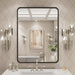 24X32 Inch Black Metal Framed Bathroom Mirror