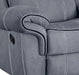 Gray Velvet Recliner Loveseat with USB