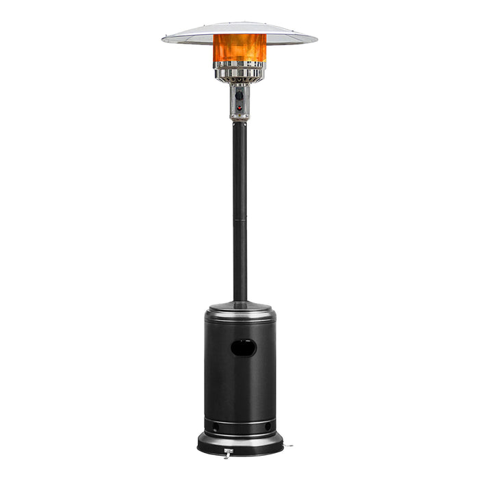 50000 BTU Propane Patio Heater Standing LP Gas Steel with Wheels Black