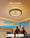 Smart Ceiling Fan Light with 2200K Nightlight, Wifi & Bluetooth Low Profile Ceiling Fan with Light Remote for Bedroom, RGBAI & 42 Scenes Mode, Flush Mount Easy to Install, 5000 LM, 19In Black