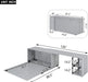 Murphy Bed Queen,Murphy Bed Cabinet W/Rotable Desk,Wood Hidden Wall Bed W/Storage Cabinet,Folding Bed Frame for Guest Room,Bedroom,Living Room,Gray
