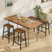 Bar Stools Set of 4, Counter Height Bar Stools, 23.6'' Bar Chairs, Saddle Stools with Footrests, Industrial Barstools for Dining Room, Kitchen, Bar, Rustic Brown and Black BF02MDP401