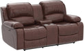 Power Reclining Bonded Leather Living Room Set (Brown, Loveseat)