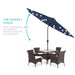 10 Ft. Market Solar LED Lighted Tilt Patio Umbrella W/Uv-Resistant Fabric in Navy Blue