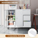 Forty Seven Inch BrilliantWhiteFinish Rolling File Cabinet
