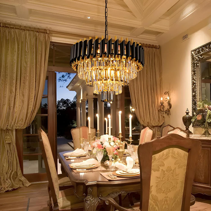 20-Inch Ultra Modern Crystal Chandelier Smoke Gray
