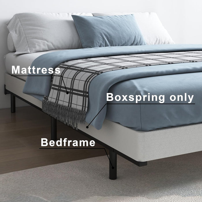 3 Inch Box Spring Queen, Low Profile Box Spring Queen Size, Metal Bed Base,Heavy Duty Mattress Foundation, Non-Slip,Easy Assembly