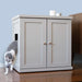 The Refined Litter Box - Wood Cat Litter Box Enclosure Cabinet with Drawer, Modern Style