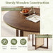 37.5" round Dining Table for 2-4, Farmhouse Kitchen Table with Solid Rubberwood Pedestal & Rattan Base, Modern Small Circle Dinner Table for Dinette Living Room