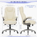Executive Office Chair-Ergonomic Computer Desk Chair with Upgraded Caster for Swivel, High Back Office Chair with Padded Flip-Up Arms, Stylish Leather Chair Thicken Seat for Comfort (Ivory, 300Lbs)