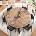 61'' Extendable Dining Table for 4 6 8, round Dining Room Table with Removable Leaf & Storage Shelf, Expandable Oval Kitchen Table with Pedestal Base, Modern Industrial Space Saving（Vintage）