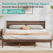 King Bed Frame and Ladder Headboard, Solid Wood Bed Frame with Storage, Malaysian Oak Platform Beds with Wooden Slats, No Box Spring Needed, Easy Assembly, King Size, Antique Espresso