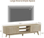 Modern TV Stand for 65/75/80 Inch TV, Long 70" TV Stand Entertainment Center with 2 Storage Cabinets, Fluted-Door Media TV Console Credenza Table for Living Room, Hallway, Light Oak