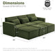 Sleeper Modular Sectional Sofa Couch for Living Room, Modern Sleeper Sofa Bed, Boucle Fabric,Green