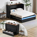 Queen Murphy Bed With Black IntegratedChargingStations LedLighting