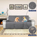 Water Resistant Reversible Sofa Covers for Reclining Sofa - Non Slip Split Recliner Couch Cover for 3 Cushion Couch, Washable Furniture Protector for Kid, Dog (3 Seat, Gray/Light Gray)