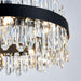 Black Modern Oval Crystal Chandelier, 24-Lights Luxury Chandeliers 2-Tiers K9 Crystal Chandelier Pendant, Light Fixture G9 Lights for Dining Living Room Entryway Kitchen Dia 30 Inch