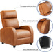 Recliner Chair Adjustable Home Theater Single Recliner Sofa Furniture with Thick Seat Cushion and Backrest Modern Living Room Recliners (Leather, Brown)