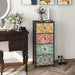 Mandala Fabric Drawers Dresser Narrow Chest Bedroom