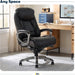 Lautner Executive Home Office Desk Chair, Ergonomic High-Back with Adjustable Lumbar & Body Pillows, Smartlayers and Comfortcoils Technology, Mesh and Bonded Leather, Black/ Gray