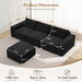 114 Inch Modular Contemporary Sectional Sofa Black