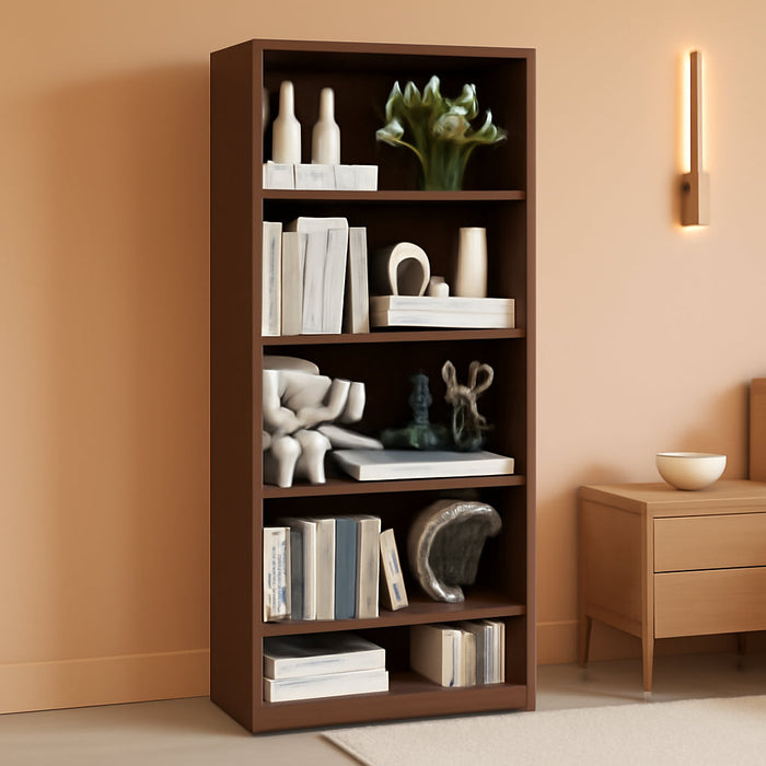 71" Inch Tall 5-Tier Bookcase,Large Freestanding Bookshelf for Home Office and Professional Workspace,Living Room,Bedroom and Dining Room (5-Tier, Dark Walnut, Side-Panel Separated)
