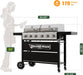 Brand-Man Griddle Grill Combo 6-Burner, 2 in 1 Versatile Propane Gas Grill and Griddle with Double Stainless Steel Lids, BBQ Combo for Outdoor Kitchen & Backyard Barbecue Cooking