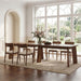 Solid Wood Dining Table for 4-6 People, 63 Inches Dining Room Table, Vintage Rectangle Kitchen Table with Leaning Legs, Dinner Tables for Dining Room Living Room, Easy Assembly, Chestnut