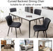 Leather Dining Chairs Set of 4, Upholstered Dining Room Chairs with Metal Legs, Modern Dining Chair for Dining Room, Kitchen (Black)