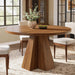 Tribesigns 47-Inch round Dining Table, round Kitchen Table with Sturdy Base, Kitchen, Dining Room, Living Room, Walnut Brown (Only Table)