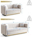 Velvet Sofa Set Luxury Couch Set Living Room Couches and Loveseat Sets Modern Sofa Couch Set L Shaped Couches with Gold Metal Legs and Nailhead for Living Room, Apartment and Office