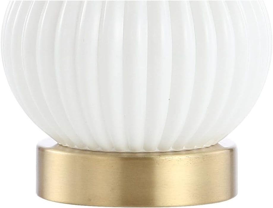 TwentyInch Shimmering White Brushed Brass Table Lamp