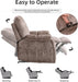 Loveseat Recliner Sofa for Living Room, Extra Wide Modern Overstuffed 2 Seat Reclining Manual Sofa Chair, Daul Recliner with Hidden Armrest Cup Holders, Breathable Fabric, Light Brown(Loveseat)
