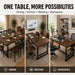 Industrial 71" Dining Table for 6-8, Rustic Kitchen Table, Walnut
