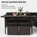 7 Pieces Patio Furniture Set, Patio Sectional with Dining Table & Ottoman