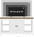 TV Stands for Living Room, Farmhouse Entertainment Center with Storage, Media Console TV Cabinet for 55 Inch TV with Adjustable Shelf & Open Shelves, Grey Wash &White