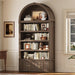 83"X39" Tall Arched Cabinets,Bookcase with Storage,5-Tier Bookshelf | Walnut Large Bookcase, Wood Mid-Century Modern, Widened Adjustable Shelves Offering More Storage for Living Room, Home Office