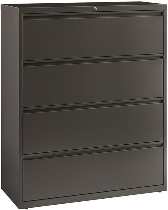 Hirsh 42 Inch Wide 4 Drawer Metal Lateral File Cabinet for Home and Office, Holds Letter, Legal and A4 Hanging Folders, Charcoal
