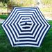 7.5 Ft Patio Umbrella, Yard Umbrella, Outdoor Market Umbrella with Push Button Tilt Crank (Blue&White)