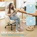 Flip Armrests Criss Cross Office Chair, Reclining Office Chair with Foot Rest, Adjustable Headrest, Massage Waist Pillow, Cross Legged Big and Tall Desk Chair Wide Seat Vanity Chair, White PU Leather