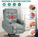 Grey Power Recliner with Massage & Heat