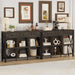Rustic 6 Cube Storage Organizer Bookshelf with 3 Drawers, Short Low Horizontal Bookshelf for Living Room, Industrial Wood and Metal Cubby Bookcase for Home Office (Walnut Brown, 47 Inch)