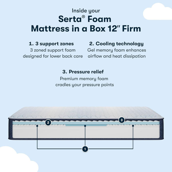 Sleeptrue Firm 12" Queen Memory Foam Mattress in a Box, Cooling, Breathable, and Pressure Relieving - 100 Night Trial, Certipur-Us Certified and 10 Year Limited Warranty