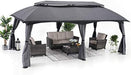 10X20 Outdoor Gazebo - Patio Gazebos with Mosquito Netting and Double Roof for Backyard, Garden or Lawn (Dark Grey)