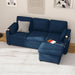 Cerulean Linen Convertible Sleeper Sofa With Pullout