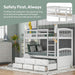 Harper&Bright Designs Twin over Twin Bunk Bed with Safety Rail, Ladder, White Twin Trundle Bed with 3 Drawers for Kids, Teens Bedroom, Guest Room Furniture