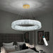 32 Inch Chandelier Glam Dimmable LED Crystal Chandeliers Luxury round Pendant Lighting Fixtures for Dining Room Bedrooms Gold