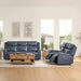 Genuine Leather Power Recliner Sofa, 3 Seater Wall Hugger Reclining Sofas with Power Headrest, USB & Typec Ports, Electric Recliner Couch Set for Living Room, Navy