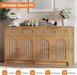 59" W Arched and Fluted Sideboard Buffet Cabinet with Storage, Oak