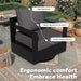Outdoor Aluminum Furniture Set, 5-Piece Patio Conversation Set, 4 Swivel Chairs and 1 Sofa, All-Weather Metal Frame, 6" Thick Removable Cushions, Deep Setting for Garden, Poolside and Porch